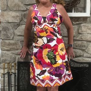 A.n.a halter dress floral cotton blend NWOT Size 4